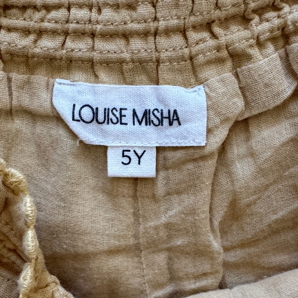 Kids Embroidered mustard Shorts - Picture 2 of 6